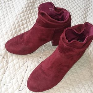 burgundy booties